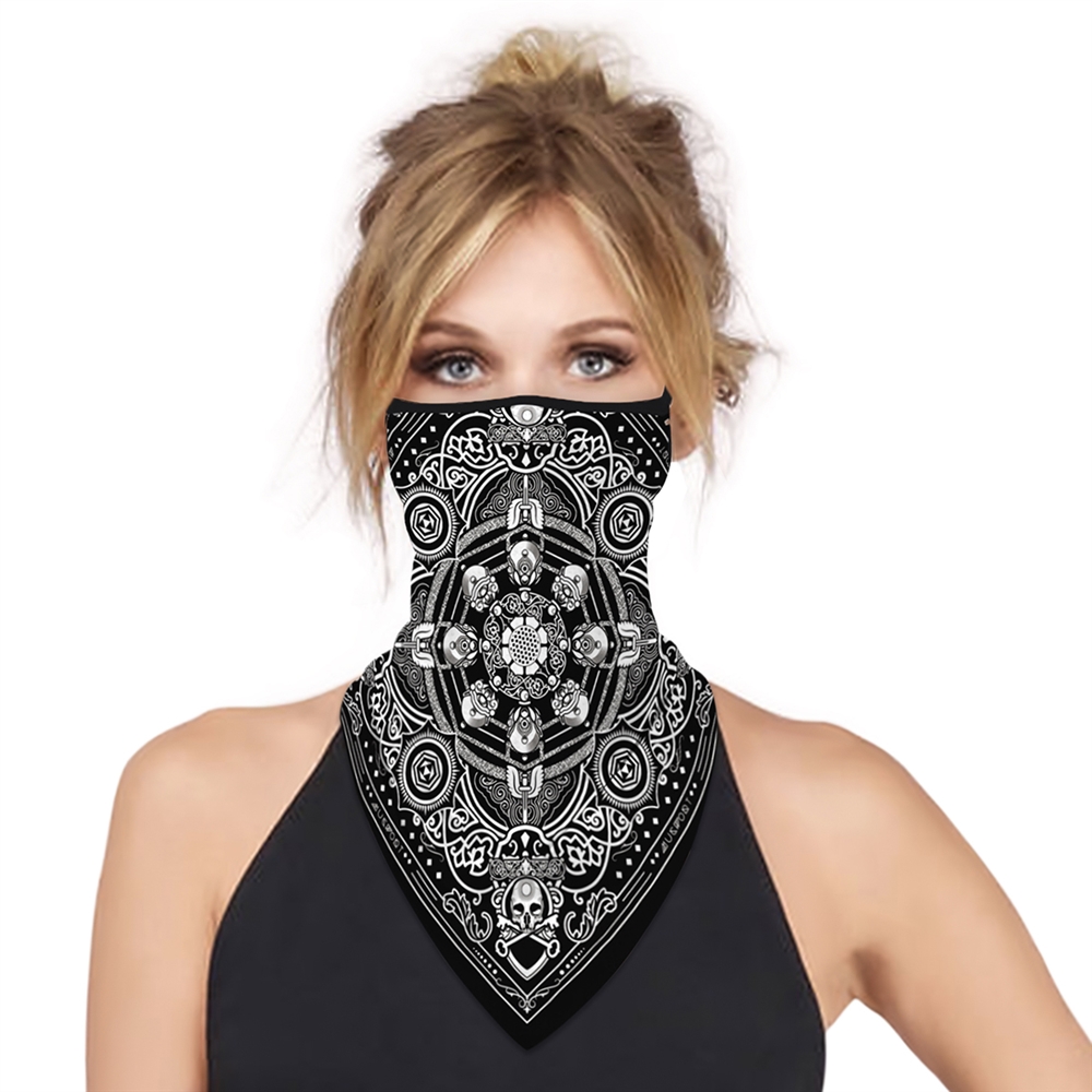 Ablegrid Women's Mask Neck Gaiter with Earloop Bandanas Face Neck