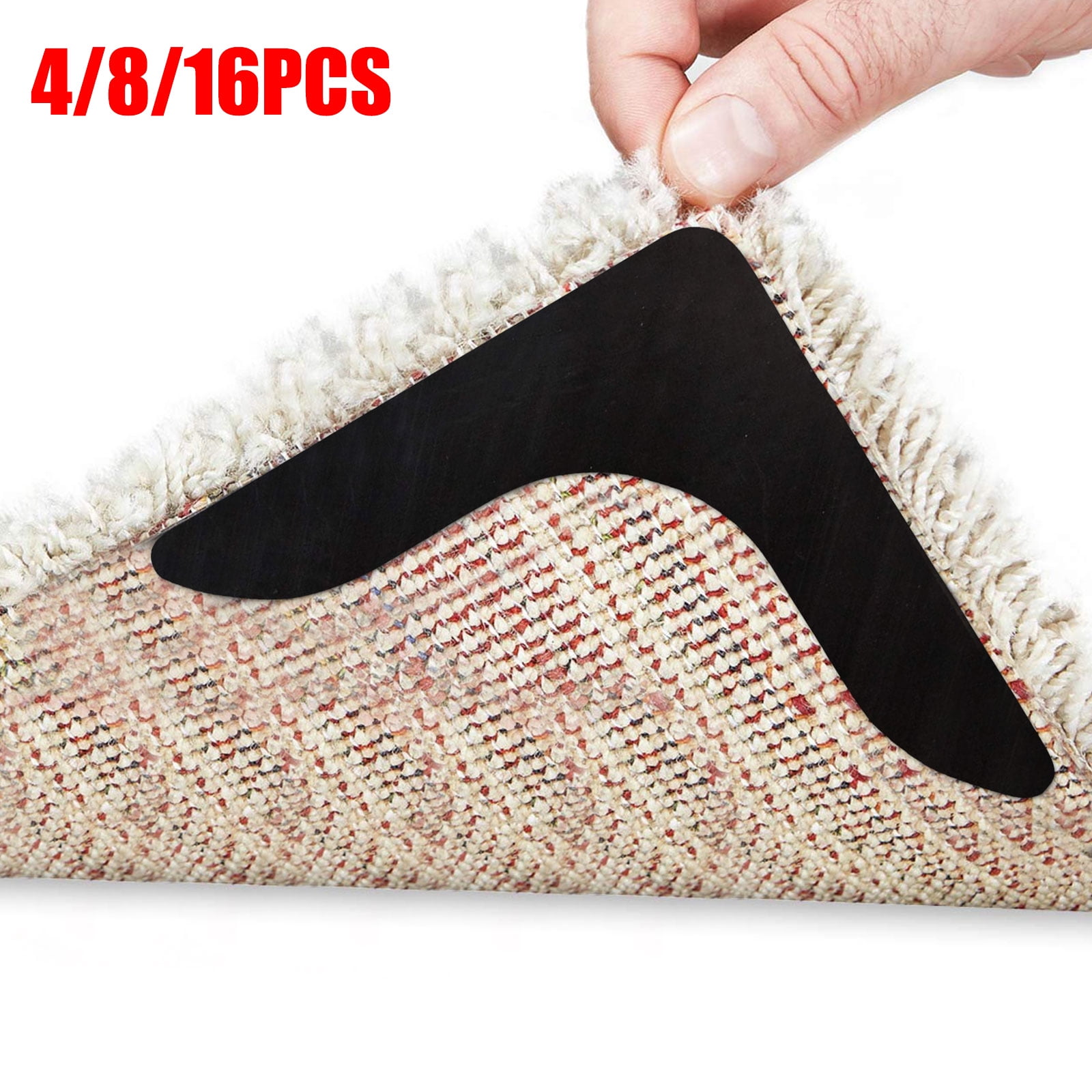 4//8//16Pcs Area Rug Gripper Pad Non Slip Anti Curling Carpet Mat Gripper Washable