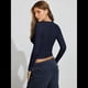 thumbnail image 4 of Camisas de Larga para Mujer, Moda de Otoño 2025, Cuello en V, Blusas Básicas, Blusas Ajustadas Y2K, Conjuntos Azul Oscuro S, 4 of 8