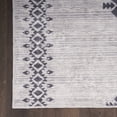 thumbnail image 3 of HomeRoots 533049 9 x 12 ft. Gray & Ivory Geometric Power Loomed Washable Rectangle Area Rug, 3 of 5