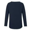 thumbnail image 5 of Holzkary Boho Peasant Tops for Women Gauze Cotton 3/4 Sleeve Loose Fit Floral Embroidered Blouses Grandmas Chic Clothing New Solid Color Loose Large Size Long Sleeved T Shirt Navy S, 5 of 5
