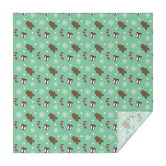 Christmas Square Tablecloth 60x60 Inch – Waterproof Polyester Printed Table Cover, Wrinkle Resistant & Washable for Kitchen Dining Picnic Party Decor, Single-v4-13, White