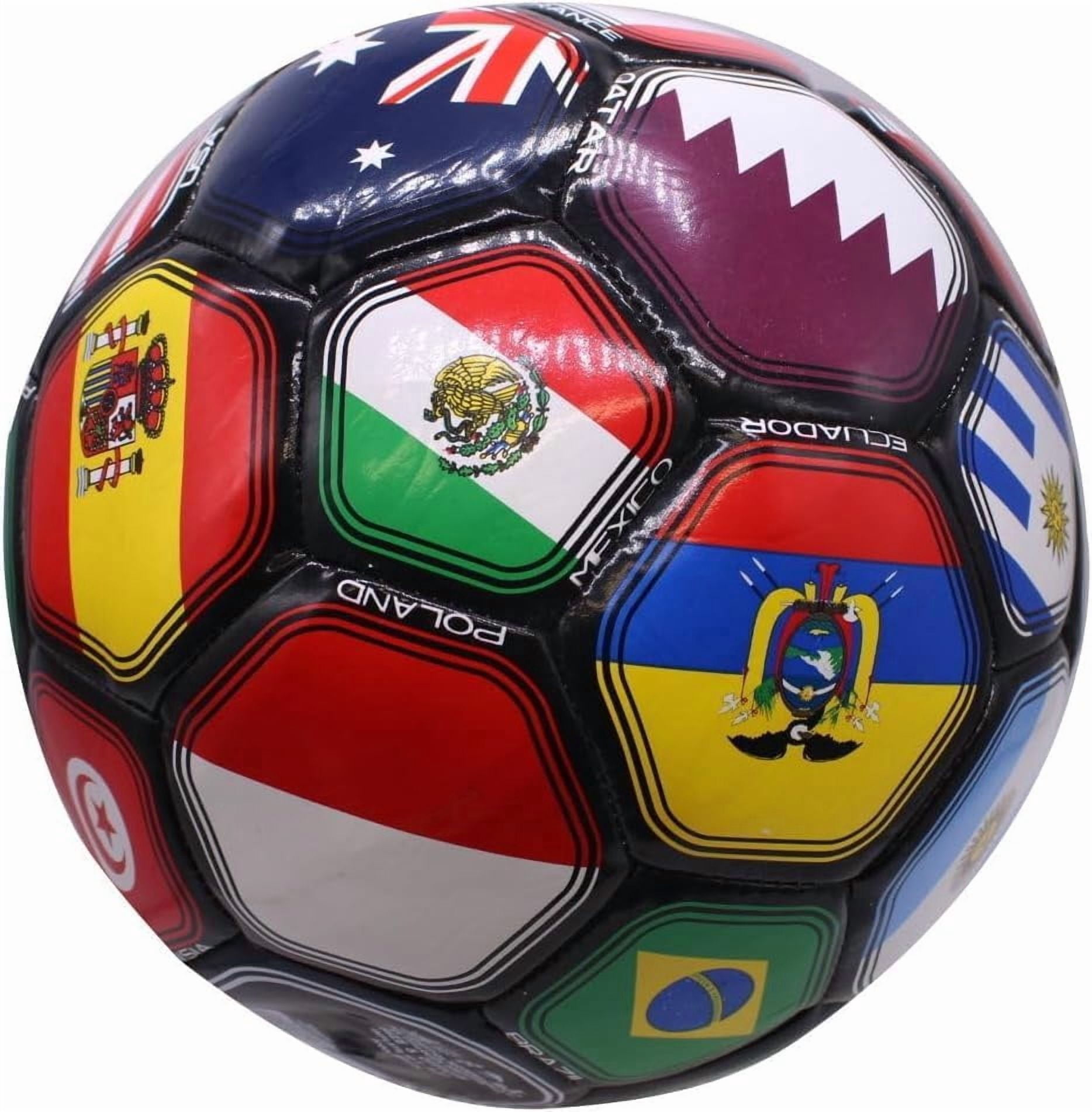 Country Flags Soccer Ball Size 5, World Club National Teams, Flag Soccer Ball - Black