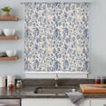 thumbnail image 5 of Blue Flowers Sheer Curtains 45 Inches Long, Retro Rustic Botanical Floral Leaves Vines Light Filering Curtains, Breathable Simi Curtain Privacy Drapes for Kitchen Bathroom Small Window Treatment, 5 of 9