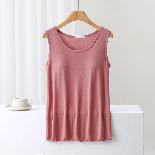 Blusa de pijama de manga corta para mujer, lisa, informal, a la moda, con cuello redondo, sin mangas, para dormir, pijamas para mujer