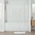 thumbnail image 2 of Transparent PEVA Shower Curtain - White Hexagon Design - 71x71 Inches, 2 of 6