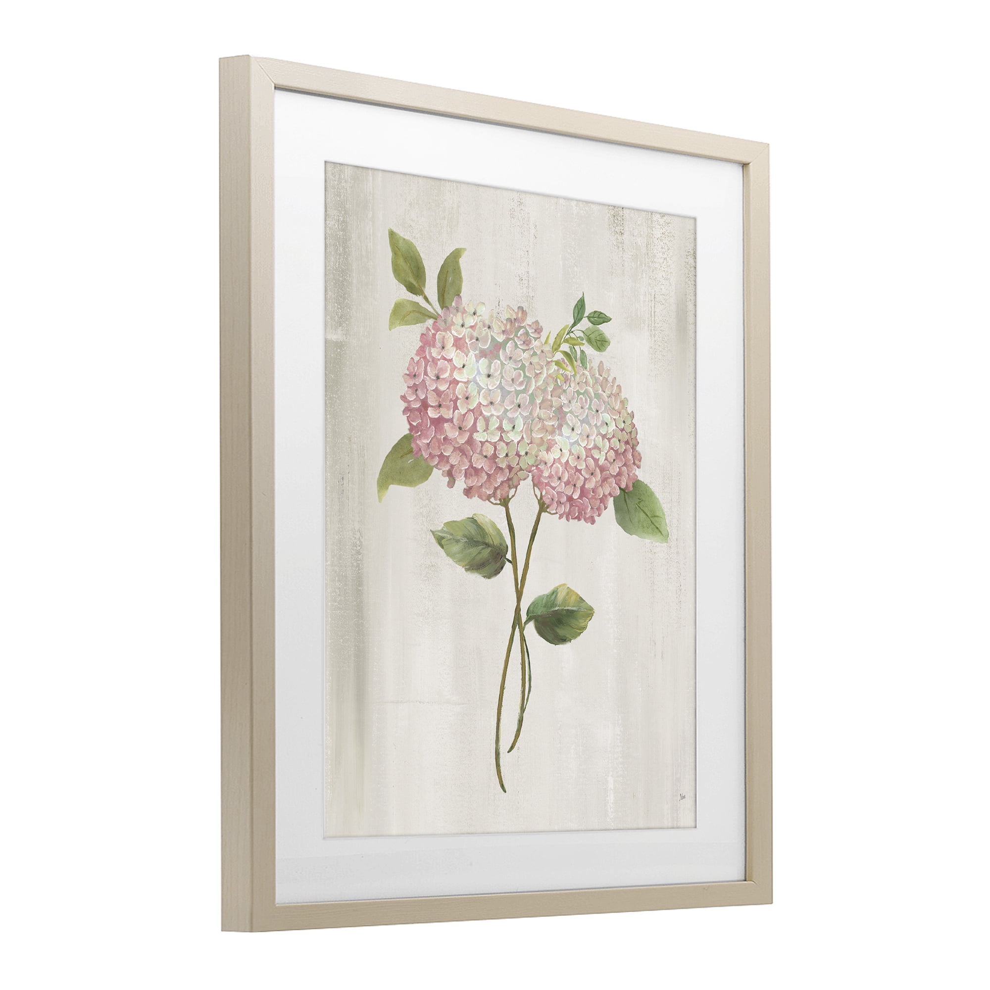Stupell Industries Vintage Pink Hydrangea Birch Framed Print Under Glass, design by Nan