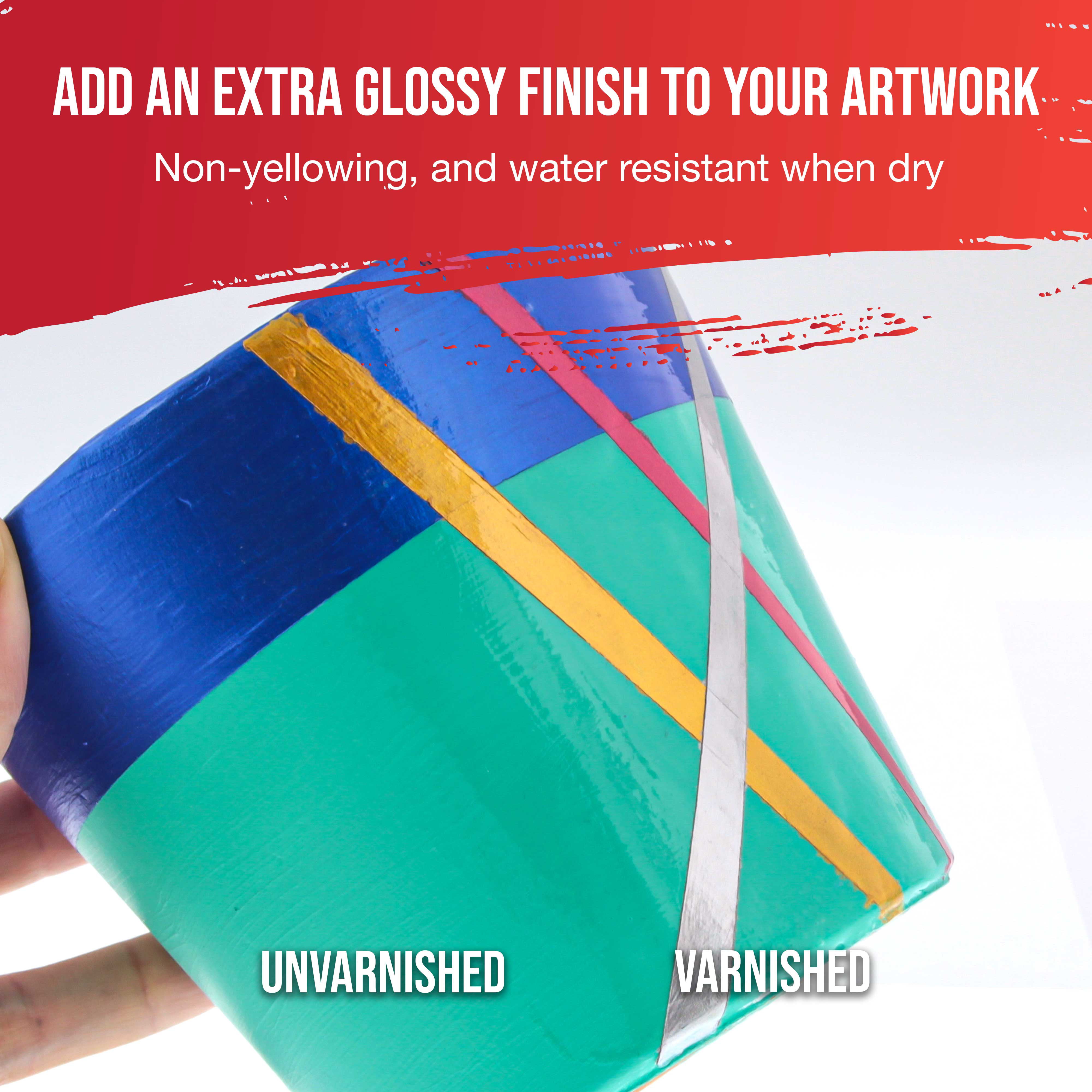 Never use high gloss varnish to finish your art! 