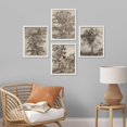 thumbnail image 3 of PixonSign Framed Wall Art Forest Tree Sketches Sepia Duotone Wilderness Prints, Set of 4 Nature Plants Paintings, Minimalism Wall Décor, Adhesive Canvas Poster for Home Decor - 12"x16" White, 3 of 5
