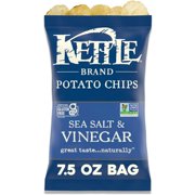 Pack of 2 Kettle Brand Sea Salt And Vinegar Kettle Potato Chips Gluten-Free Non-Gmo, 7.5 oz (Package May Vary)