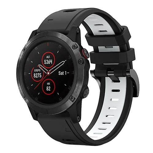 For Garmin Fenix 5 Plus 22mm Two-color Sports Silicone Watch Band