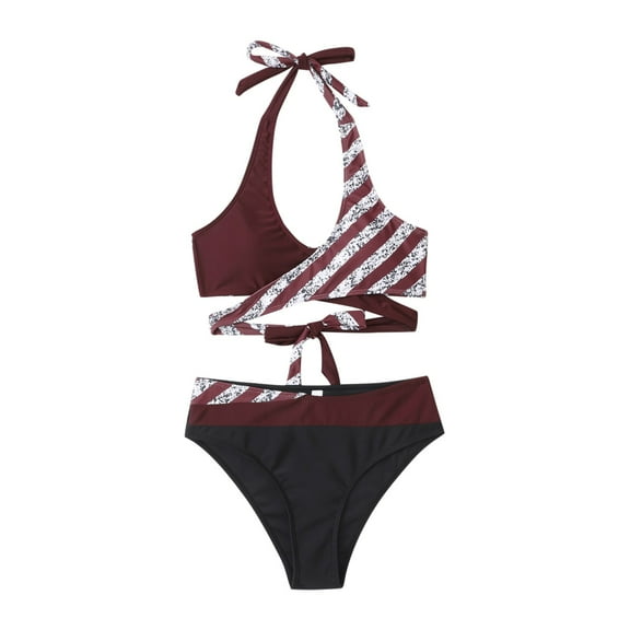 Vedolay Women'S Bikini Swimsuits Two Piece Tankini Swimsuit for Women High Neck Ruched Tummy Control Top with Bottom Bathing Suits, M