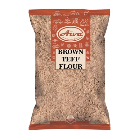 Aiva Brown Teff Flour 14 OZ (400 g) | Whole Grain Ancient Baking Flour for Bread Pancakes, Wraps, Muffins & More