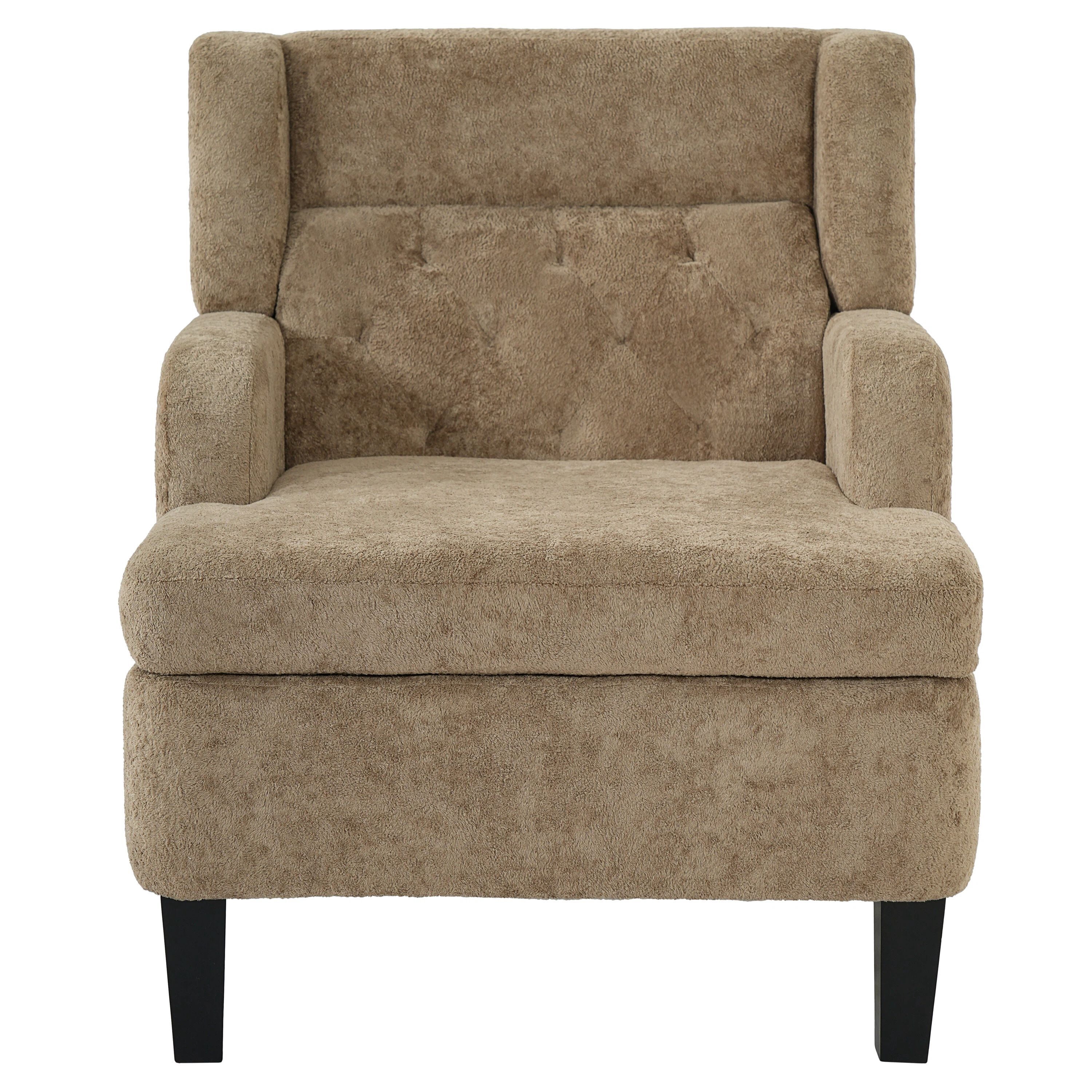 Euroco Modern Accent Chair,Upholstered Armchair with Solid Wood Frame,Comfy Reading Chair,Living Room Chair for Bedroom, Guest Room,Brown