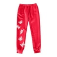 thumbnail image 2 of Gibobby pantalones cargo mujer Pantalones de chándal con forro polar para mujer, pantalones anchos y rectos, pantalones de chándal en la parte inferior, pantalones de correr (Rojo, XL), 2 of 3