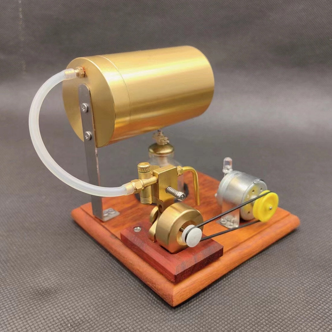 Steam Engine Model Kit That Works, Mini Oscillating Steam Engine and Generator, Steam-Powered Electricity Generator with Boiler & LED Light for Physics Science Experiment Demonstration