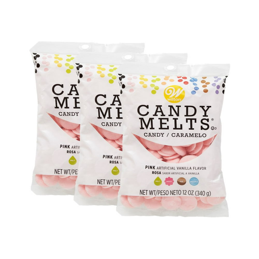 Wilton Pink Candy Melts Candy, 12 oz., Set of 3