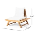 thumbnail image 4 of Christopher Knight Home Sedona Outdoor Acacia Wood Chair (Set of 2) by  Teak Finish + White Cushion, 4 of 5