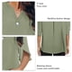 thumbnail image 4 of Tops de verano para mujer, cuello en V, media manga, exquisito color puro, elegante, blusa informal para mujer, para fiesta, oficina, salida, verde claro XL, 4 of 5