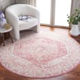 thumbnail image 2 of SAFAVIEH Layla Leah Oriental Area Rug, Ivory Grey/Pink, 6'7" x 6'7" Round, 2 of 8
