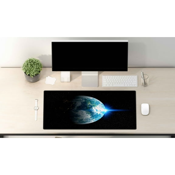 Desk Pad- Planet earth - Gaming Mouse Pad - Portable Large Desk Pad - Non Slip Water Resistant Rubber Base-Gaming Mouse Pad Keyboard Pad
