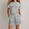 thumbnail image 3 of Gelikeya School Outfits for Girls Girls Back To School Clothes Kids Clothing Toddler Two Piece Outfits Girls Girls Shorts Outfits Set (Grey, 5-6 Years), 3 of 4
