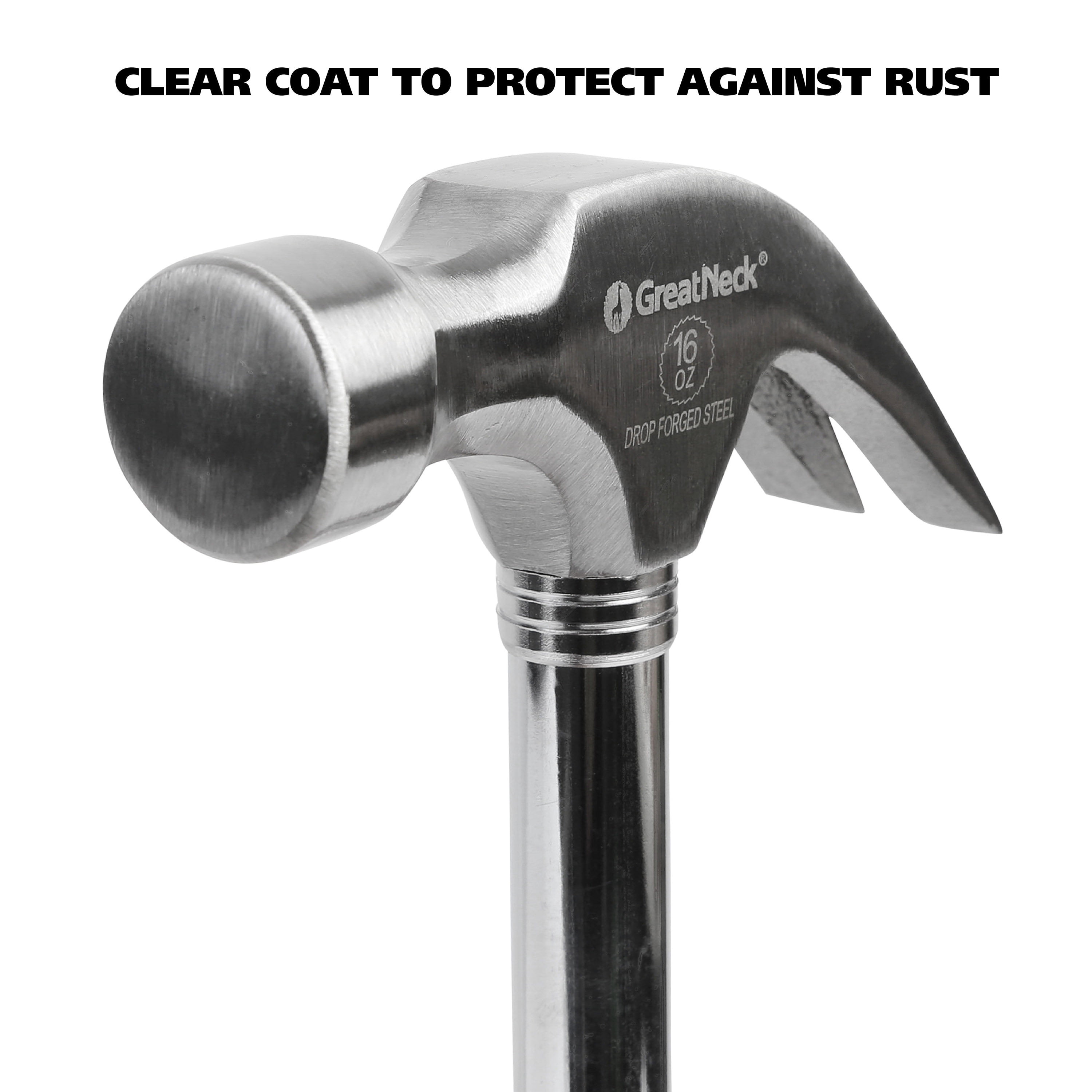 GreatNeck Curved Claw Steel Hammer with Oversized Slip-Risistant Handle, 16 oz