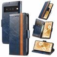 thumbnail image 1 of Case for Google Pixel 6 5G Cover Leather Wallet Folio Case Book Design Flip Magnetic Closure - Blue, 1 of 5