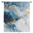 thumbnail image 2 of Blue Oil Painting Semi Sheer Curtains Drapes for Living Room, Bedroom, French Doors Window 108 Inches Long, Modern Marble Art Abstract Rod Pocket Chiffon Curtain Drapery Voile Draperies Panel, 2 of 6