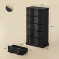 thumbnail image 2 of 5 Drawer Dresser for Bedroom, Modern Chest of Drawers with Curved Drawer Design, Wooden Tall Dresser Storage Cabinet Bedroom Furniture for Living Room, Hallway, Closet, Black Gray, 2 of 5