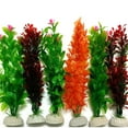 thumbnail image 2 of 6 piezas de decoración de plantas artificiales de plástico para acuario, 14 pulgadas de alto, 2 of 4