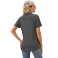 thumbnail image 3 of Rosvigor Womens Tops Short Sleeve Polo Shirts for Women V Neck Blouses Summer Tunics Shirts with Collar, 3 of 7