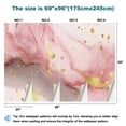 thumbnail image 3 of Peel and Stick Wallpaper Pink Marble Blush Pink Abstract Gold Foil Pink White Pink Gold Modern Modern Art Wall Mural Decor Self Adhesive and Removable 69in x 98in, 3 of 8