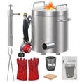 thumbnail image 2 of Kojooin 6KG Propane Melting Furnace Kit with Crucible and Tong, Full Stainless Steel Foundry Kiln or Scrap Metal Recycling Gold, Silver, Copper, and Aluminum Smelting and Refining, Siver, 2 of 7