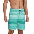 Kdxio Teal Turquoise Print Mens Sleep Shorts Bottoms Soft Comfy Pajama