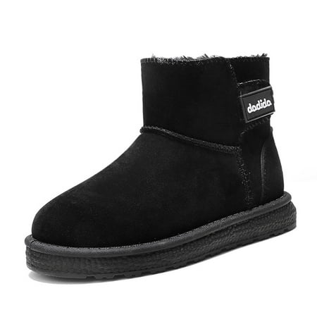 

Girls Boys Winter Snow Boots Ankle Booties Furry Lined Velcro Keep Warm Non Slip Winter Shoes for Kids Children