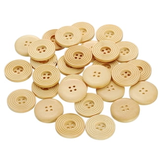 Vintage Brown Wooden Buttons – 2-Hole Flat Back – 7 Sizes From 10mm To 23mm (Pack)-914119