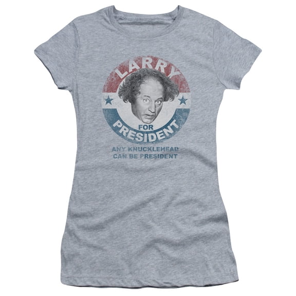 Three Stooges - Larry For President - Juniors Teen Girls Cap Sleeve Shirt - XX-Large