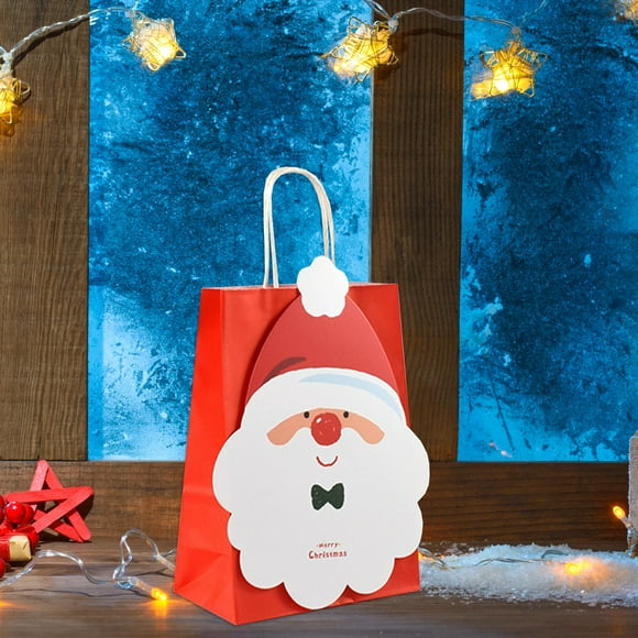 Christmas Party Father Christmas Snowman Card Handbag Diy Christmas Candy Handbag 10pcs/bag
