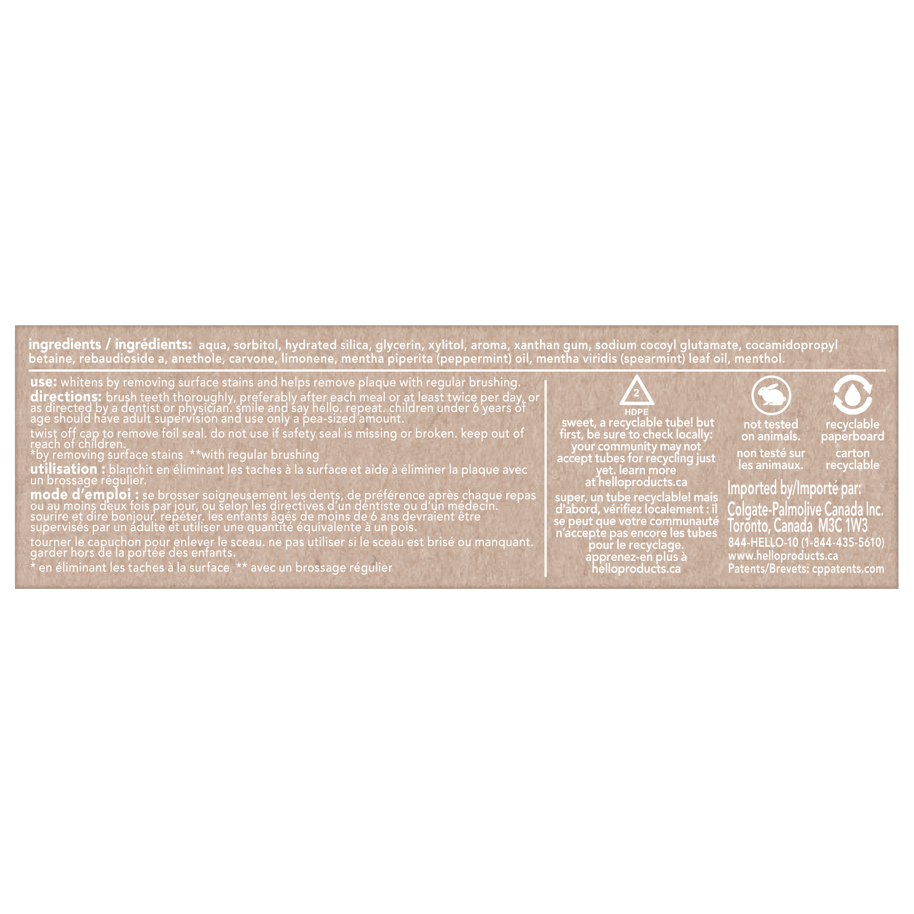 hello Super Fresh Whitening Fluoride Free Toothpaste, Natural Spearmint, 82 ml