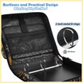 thumbnail image 4 of Zipper Binder with Shoulder Strap 2 inch 3 Ring Waterproof File Folder Organizer Bag 500 Sheet Cheetahs and Jungle Foliage Pattern, 4 of 8