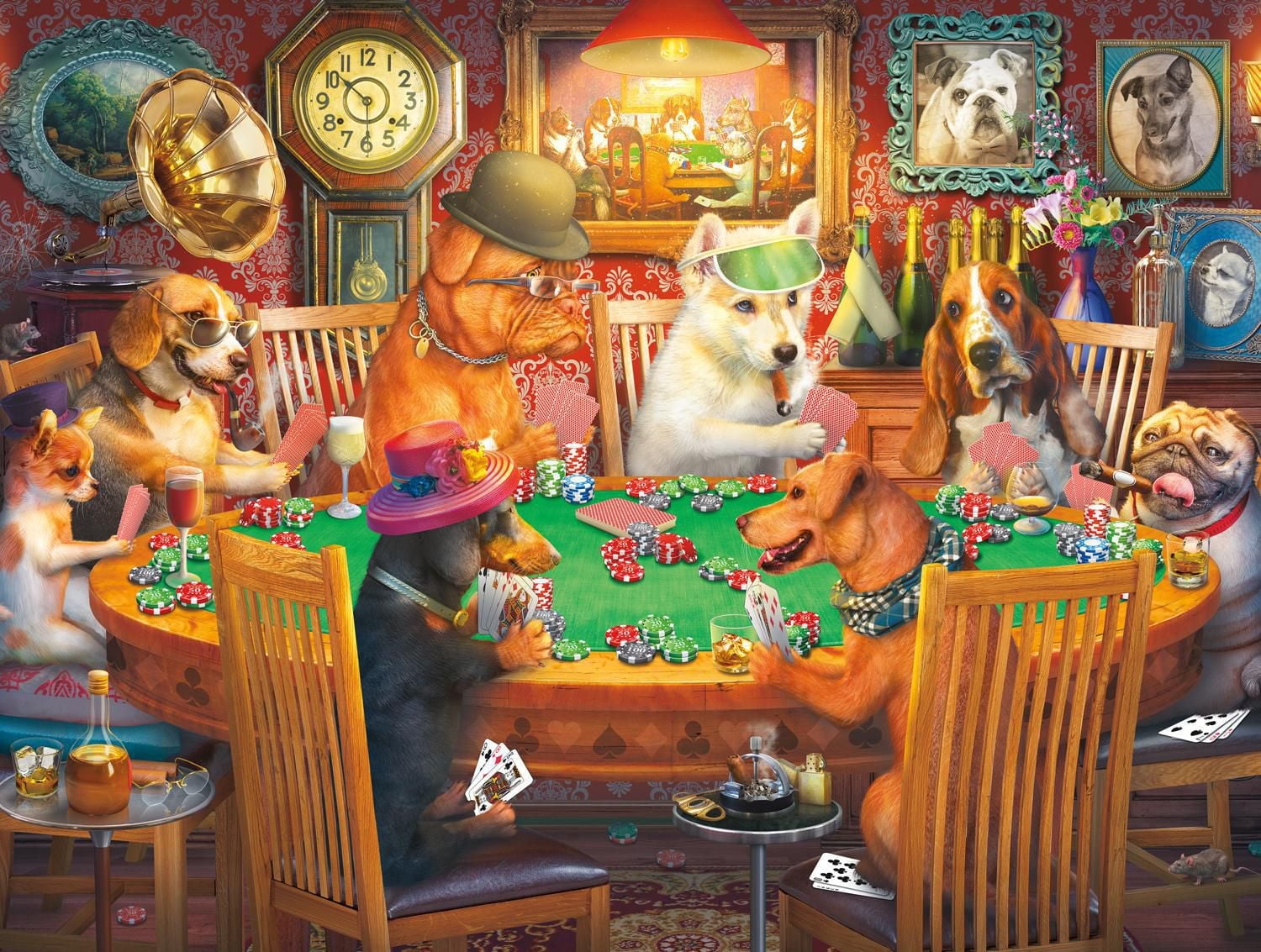 Buffalo Games A Dogs Life Poker Pups 750 Piece Jigsaw Puzzle