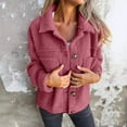 thumbnail image 2 of Autumn Winter Women's Teddy Jacket Fashion Lapel Collar Cozy Warm Outerwear Coat, 2 of 7