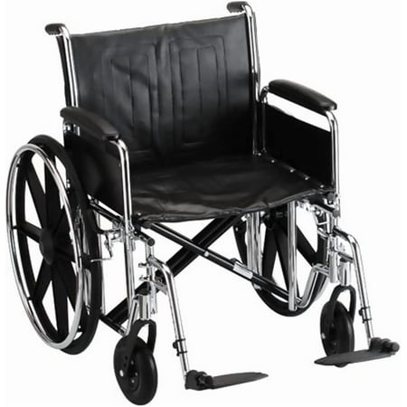 22 Inch Steel Wheelchair with Detachable Full Arms & Elevating Leg Rests - 1 Each / Each - 5221SE