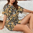 thumbnail image 6 of Bixox Women's Sunflowers Bee Printed Pajama Set 2 Piece Lounge Set Top and Shorts Soft Pajamas, Shorts with Pockets, 6 of 7