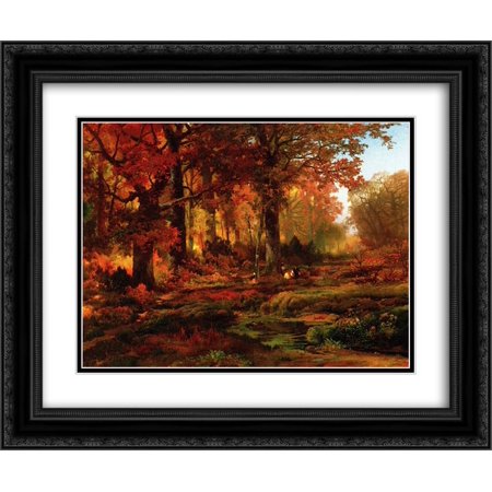 Thomas Moran 2x Matted 24x20 Black Ornate Framed Art Print 'Cresheim Glen, Wissahickon, Autumn'