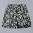 thumbnail image 4 of HOWPAY Men's Swim Trunks Summer Hawaiian Print Quick Dry Elastic Waist Beach Shorts with Pockets Casual Loose Fit Bathing Suit Dark Gray XL, 4 of 7
