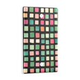 thumbnail image 2 of Yayeee Blank Wall Plate Cover 1-Gang 4.5"x2.7" Home Unused Decorative Outlet, Green Block Pattern, 2 of 7