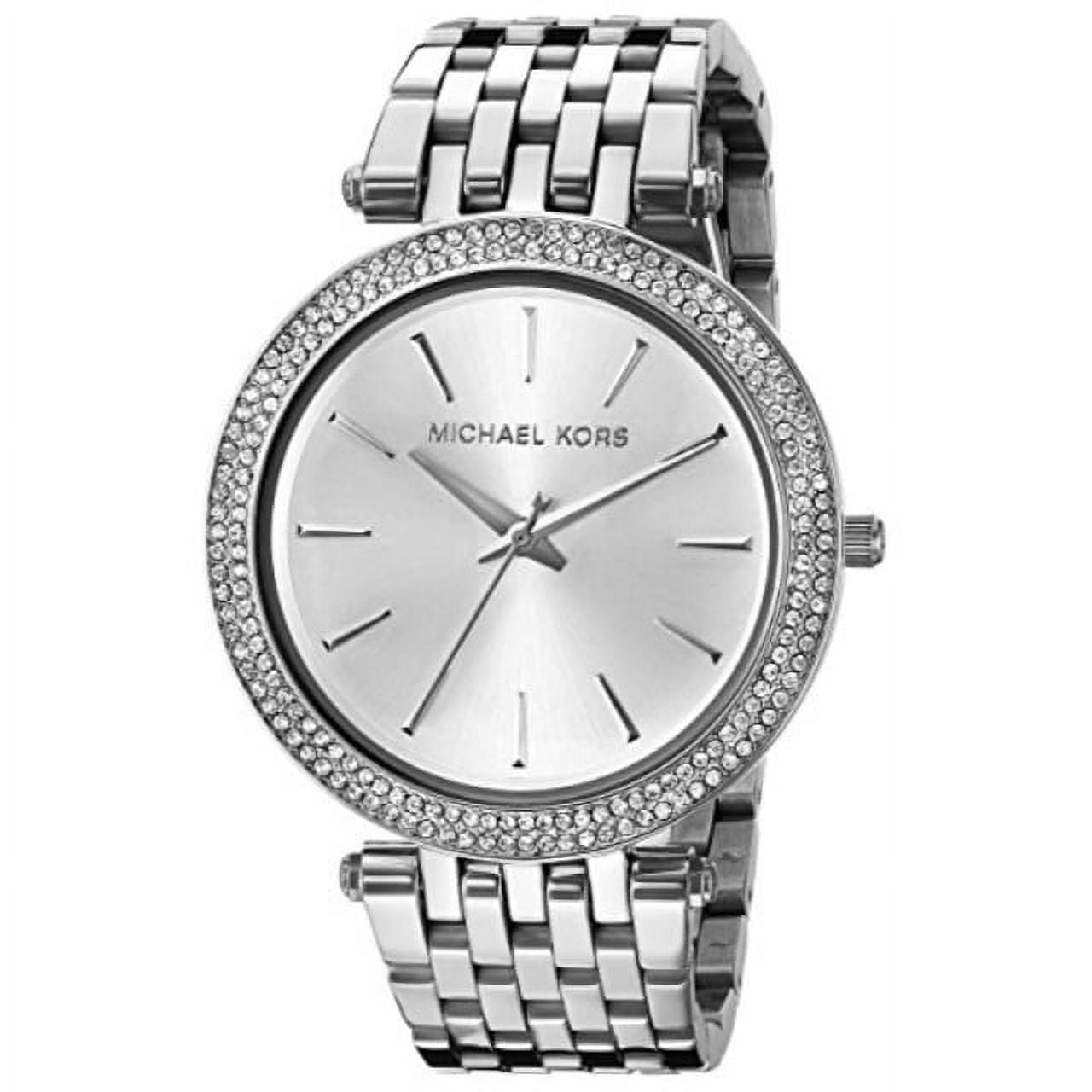 Michael Kors Women's 39mm Silver-Tone Metal Bracelet Steel Case Quartz Analog Watch MK3190