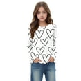 thumbnail image 5 of yoeyez Valentines Shirts for Girls Fashion Love Heart Print Shirt Round Neck Long Sleeve Pullover Tops Holiday Tshirt Clothes Tops White,3 Years, 5 of 7